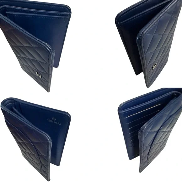 CHANEL Blue Quilted Calfskin Flap Bifold Wallet - Picture 15 of 15